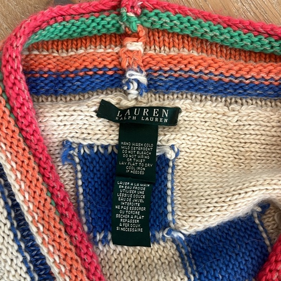 Beautiful Vintage Southwest Ralph Lauren sweater open front cardigan wrap Medium - Picture 9 of 10